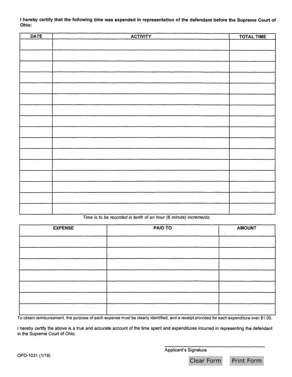 Form OPD1031 Download Fillable PDF or Fill Online Application for