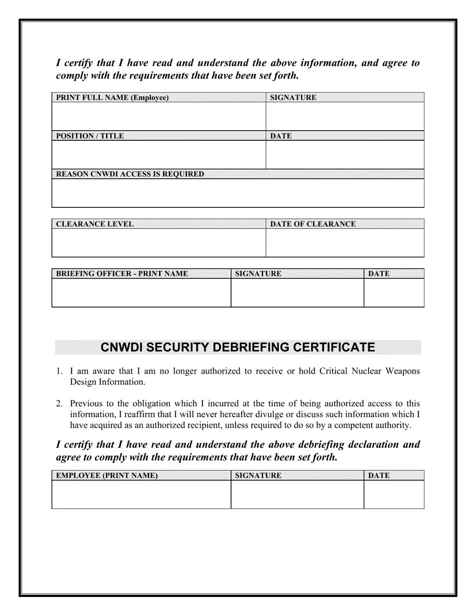 Critical Nuclear Weapons Design Information (Cnwdi) Briefing Fill Out, Sign Online and