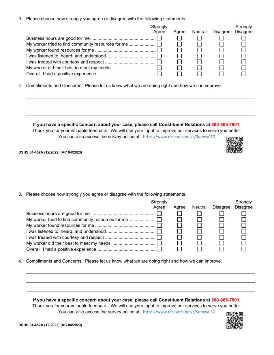 DSHS Form 04452A Download Printable PDF or Fill Online Dshs Community