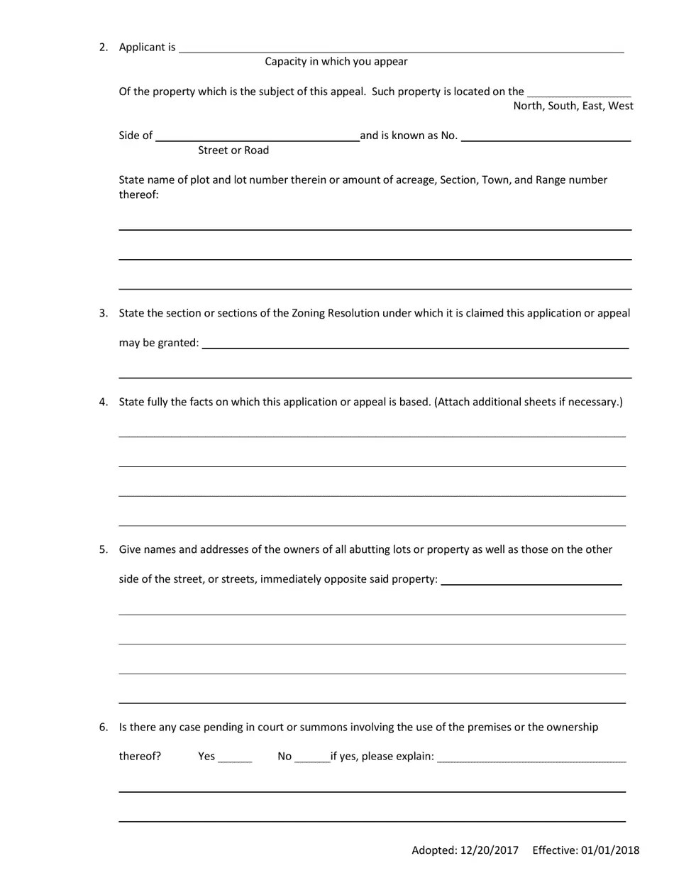 Pierce Township, Ohio Appeal From Decision of Zoning Inspector or