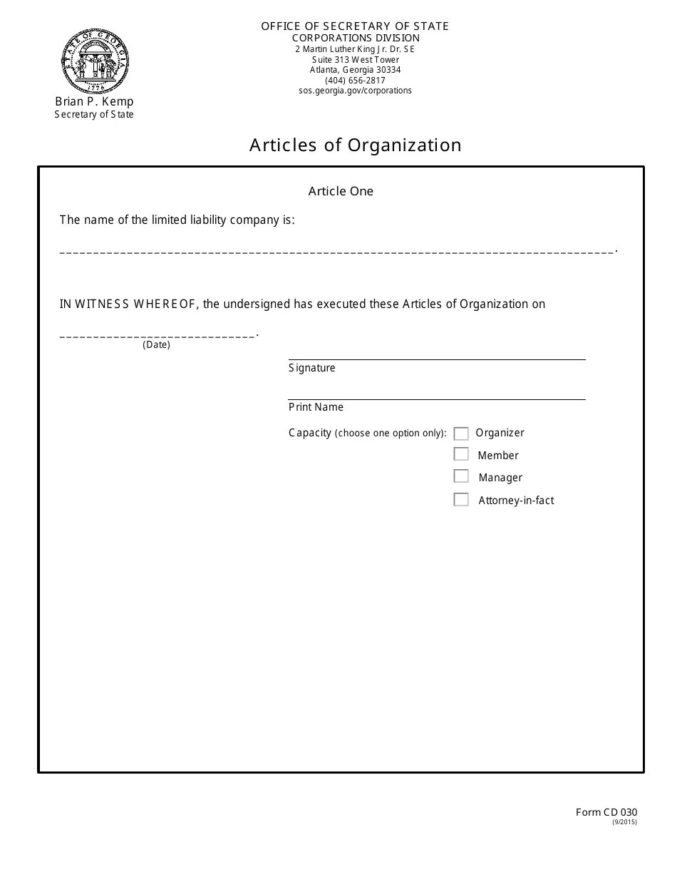 Form CD030 Fill Out, Sign Online and Download Fillable PDF, (United States