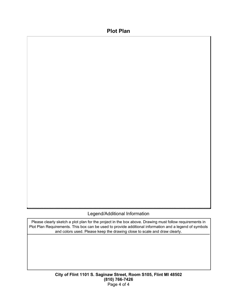 City of Flint, Michigan Application for Zoning Permit Fill Out, Sign