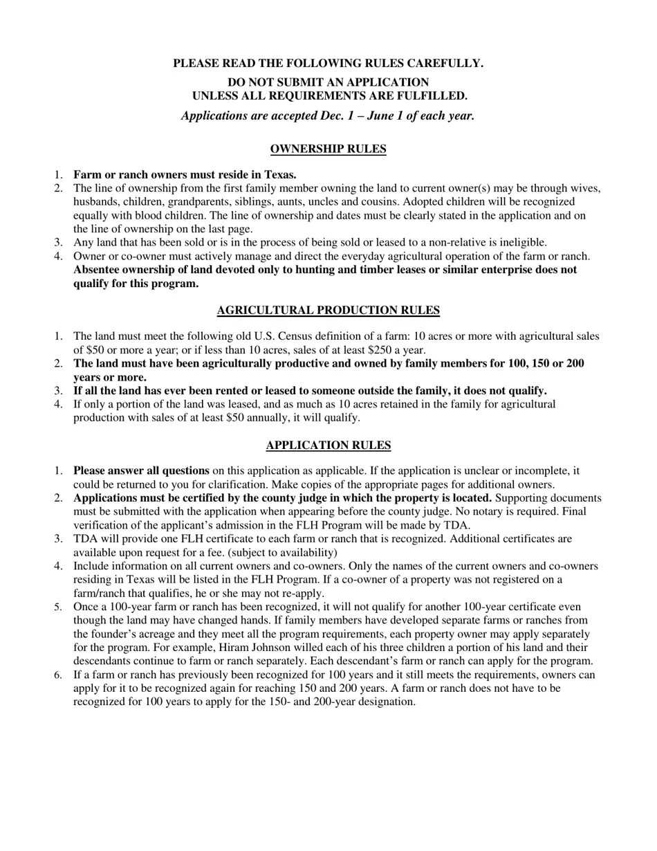 2023 Texas Family Land Heritage Application Fill Out, Sign Online and