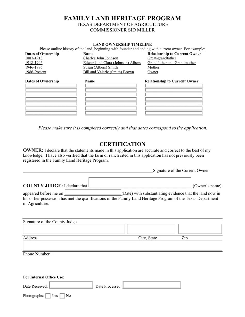 2023 Texas Family Land Heritage Application Fill Out, Sign Online and