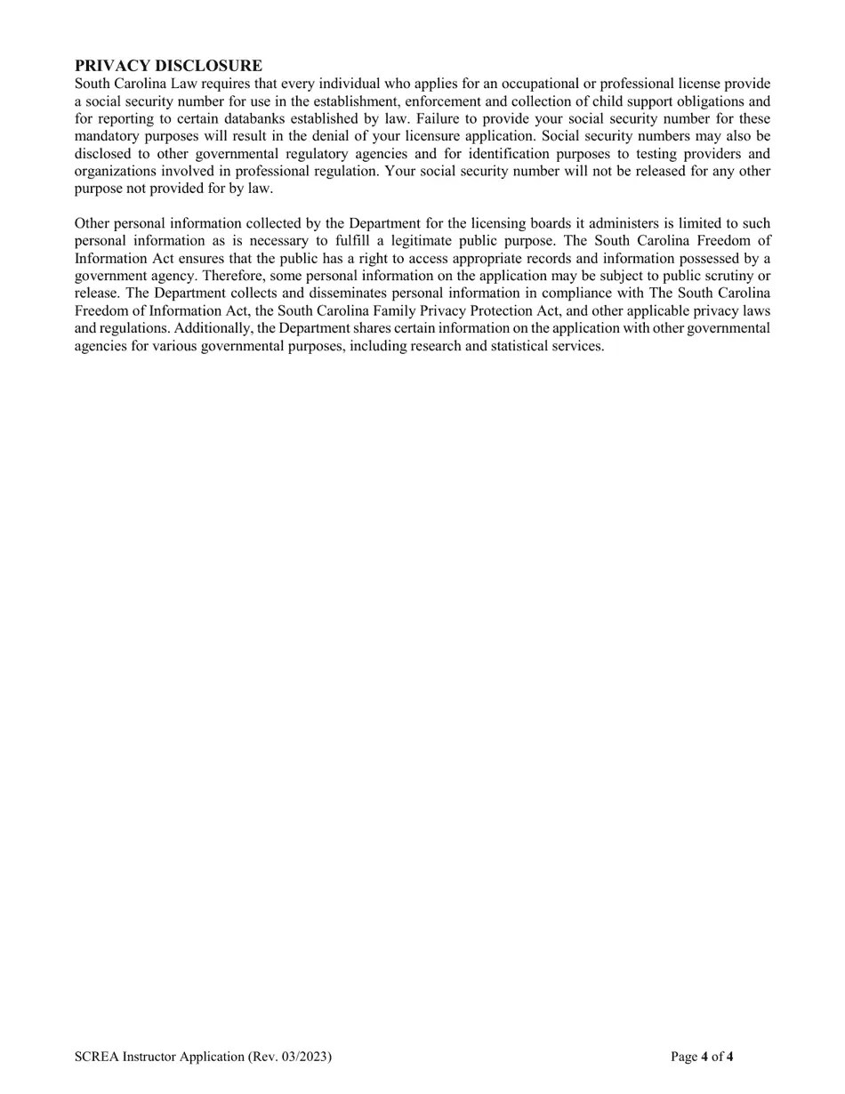 South Carolina Sc Real Estate Appraiser Instructor Application Fill Out, Sign Online and