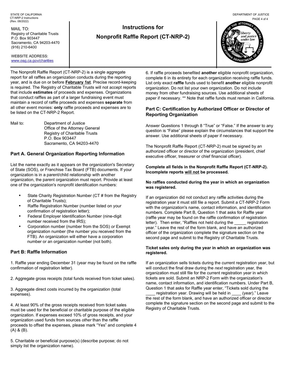 Form CTNRP2 Download Fillable PDF or Fill Online Nonprofit Raffle