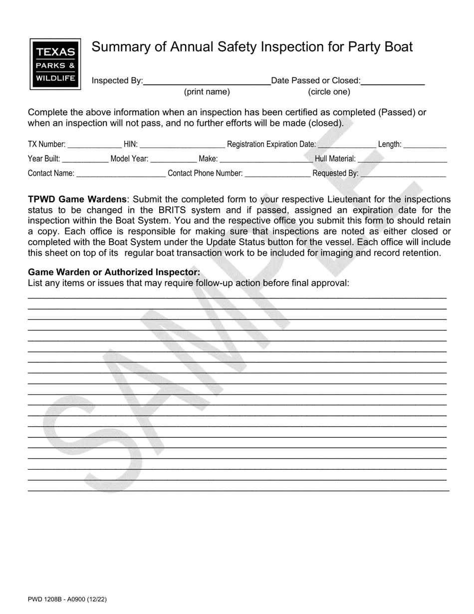 Form PWD1208B Fill Out, Sign Online and Download Printable PDF, Texas