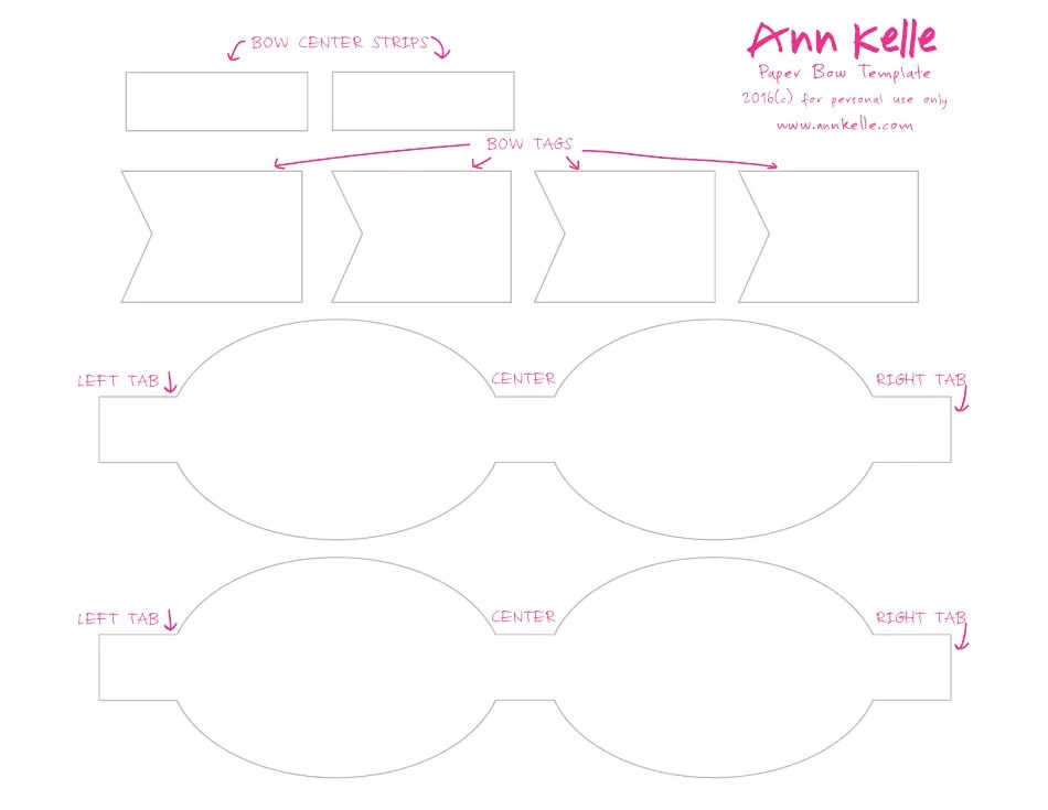 Paper Bow Template Pink Download Printable PDF Templateroller