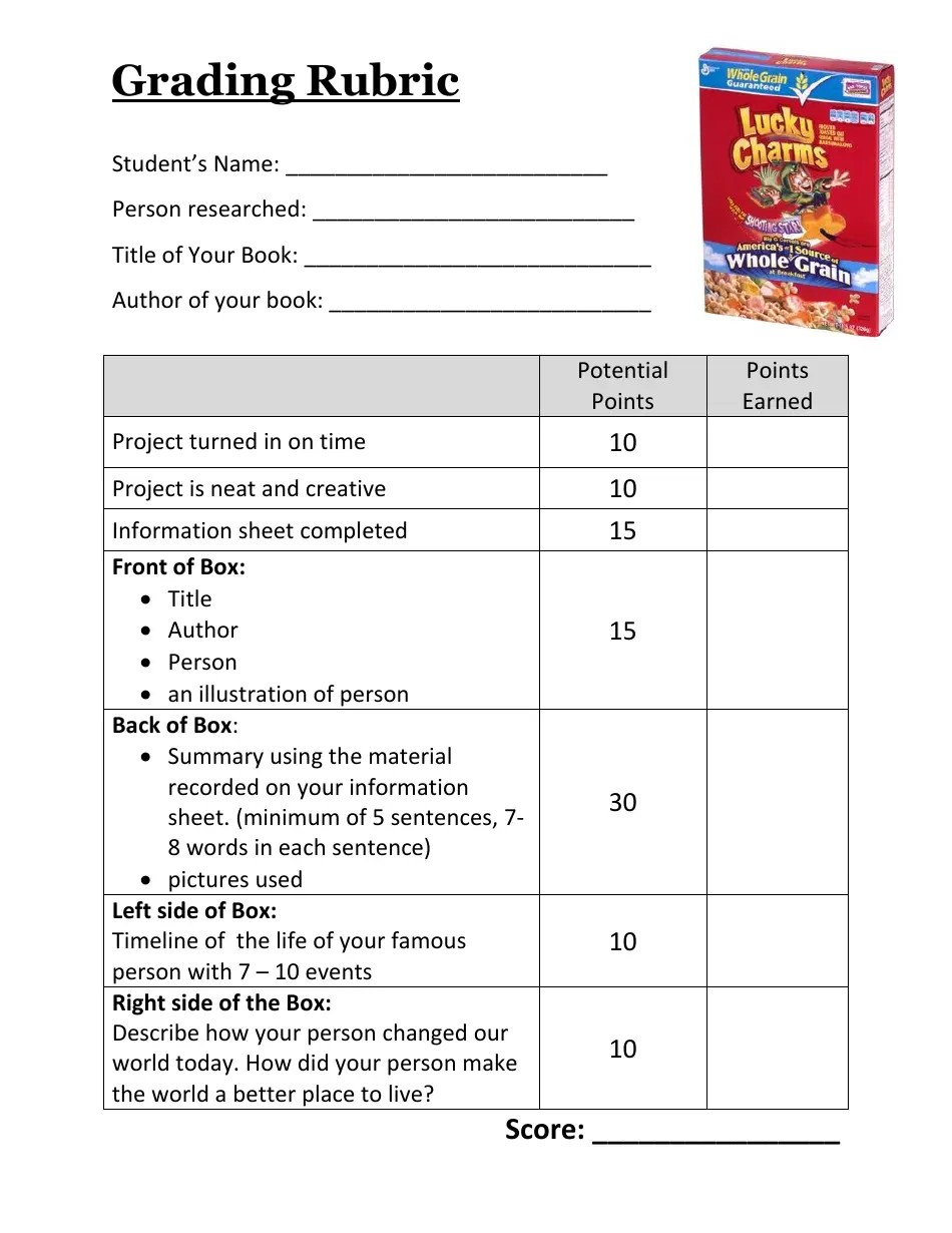 Black History Cereal Box Book Report Fill Out, Sign Online and