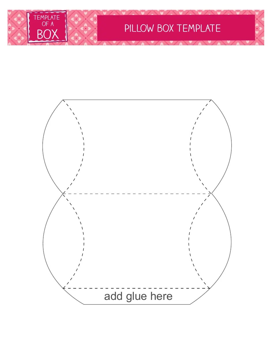 Pillow Box Templates Pink Download Printable PDF Templateroller