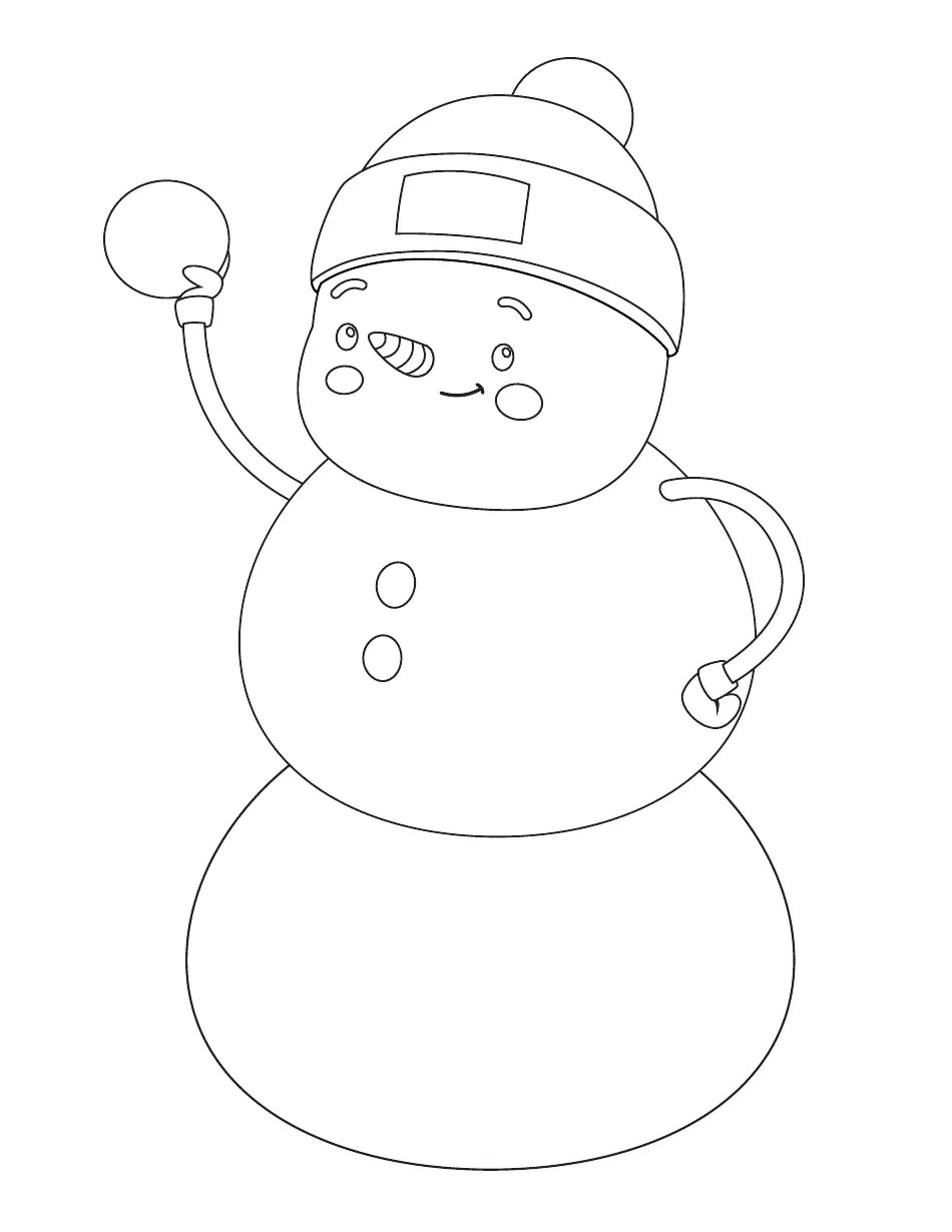 Large Snowman Coloring Page Download Printable PDF Templateroller