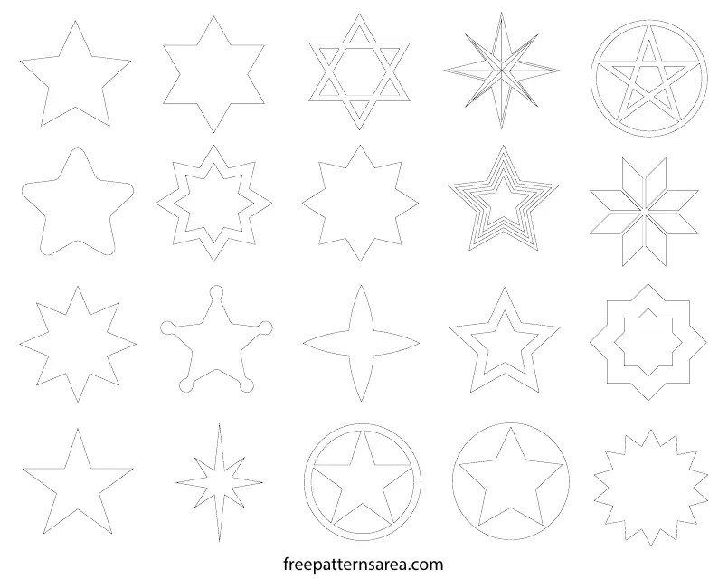 Star Outline Templates PDF. download Fill and print for free