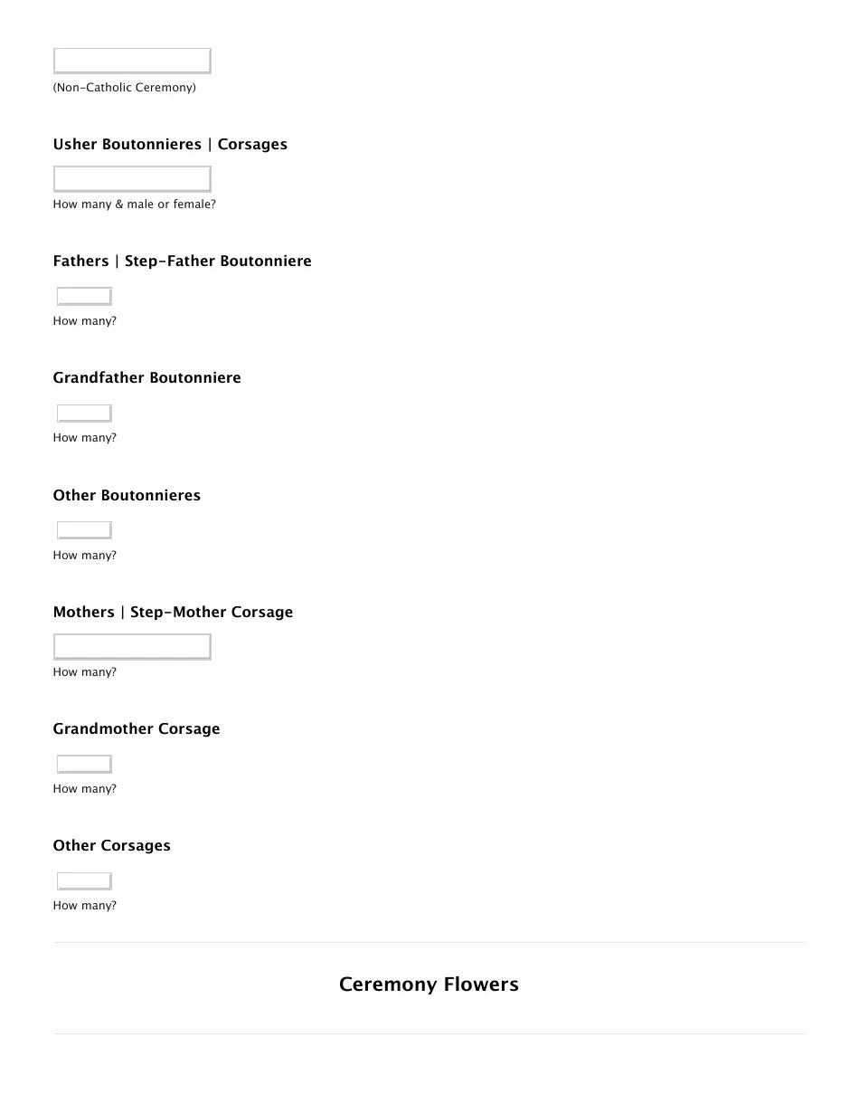 Wedding Flower Estimate Ninfa's Flowers Download Fillable PDF Templateroller