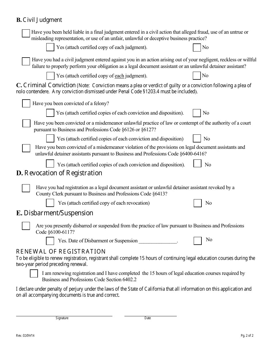 County of San Bernardino, California Unlawful Detainer Assistant