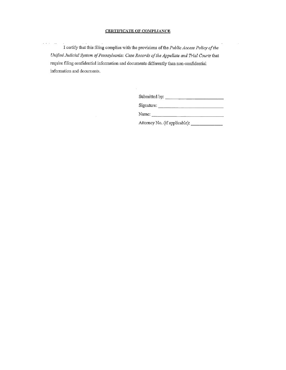 Luzerne County, Pennsylvania Motion for Continuance Fill Out, Sign