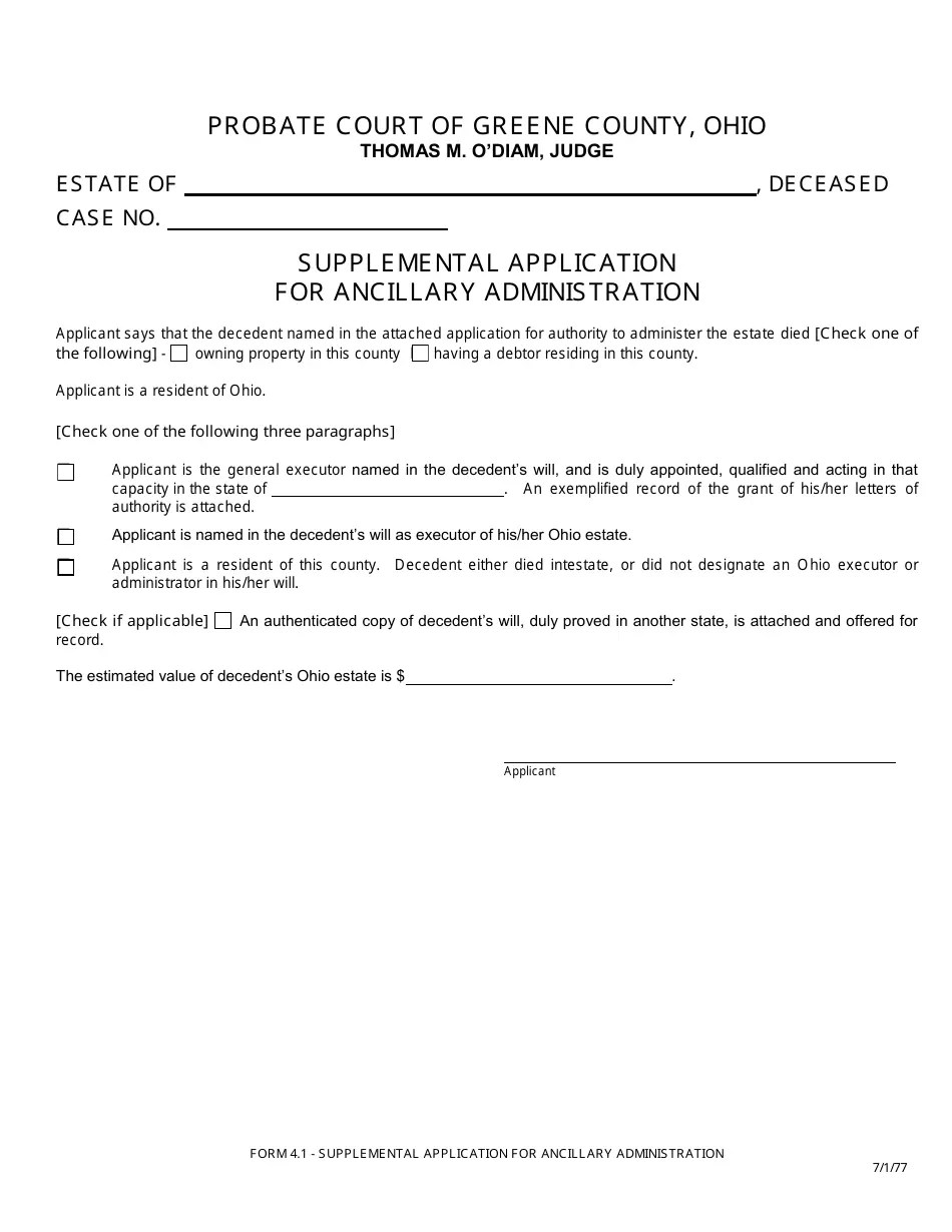 Form 4.1 Fill Out, Sign Online and Download Fillable PDF, Greene