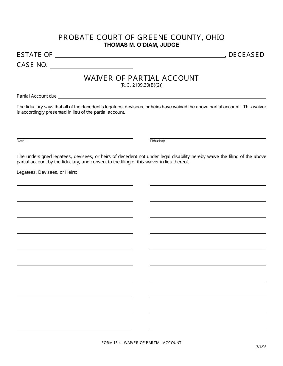 Form 13.4 Fill Out, Sign Online and Download Fillable PDF, Greene