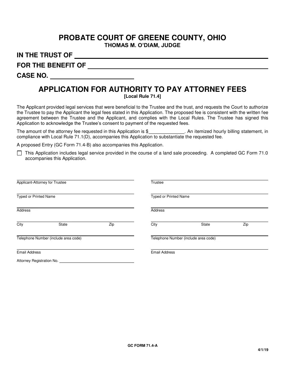 GC Form 71.4A Fill Out, Sign Online and Download Fillable PDF