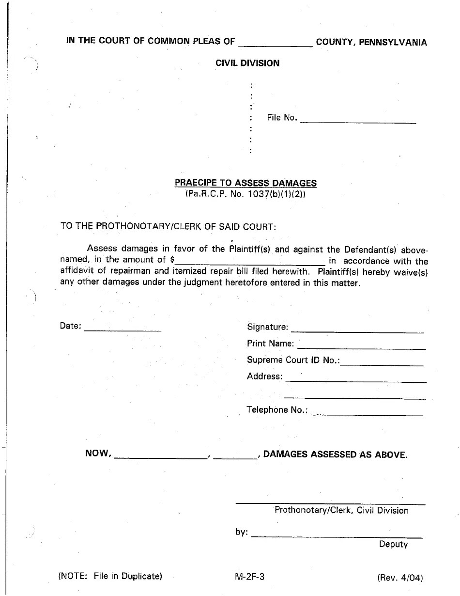 Form M2F3 Fill Out, Sign Online and Download Printable PDF, Luzerne