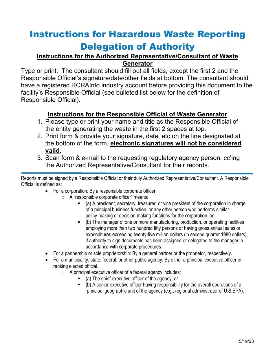 New York Hazardous Waste Reporting Delegation of Authority Fill Out, Sign Online and Download