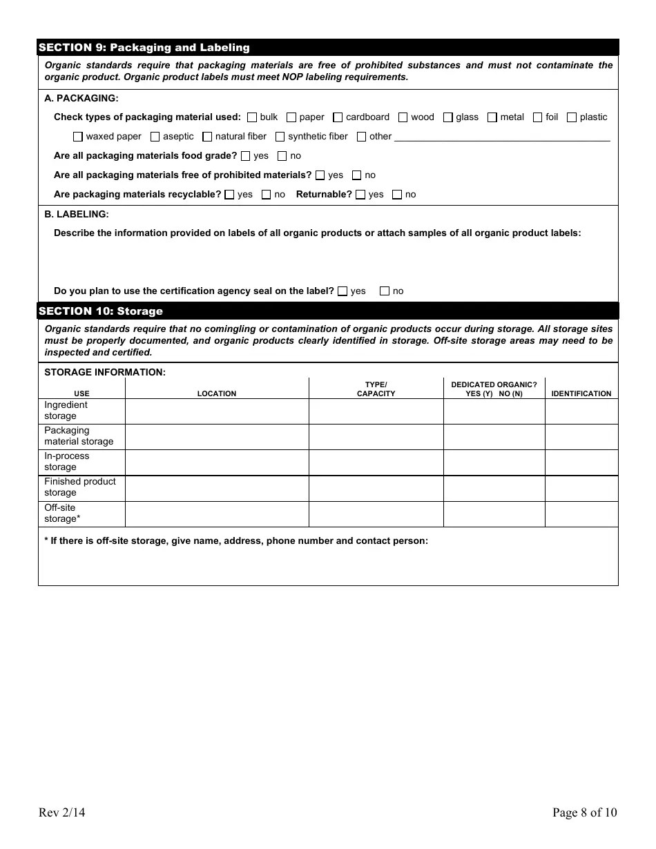 Form FS5119 Download Fillable PDF or Fill Online Organic Process
