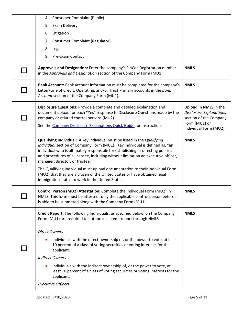Arkansas Ar Money Transmitter License New Application Checklist