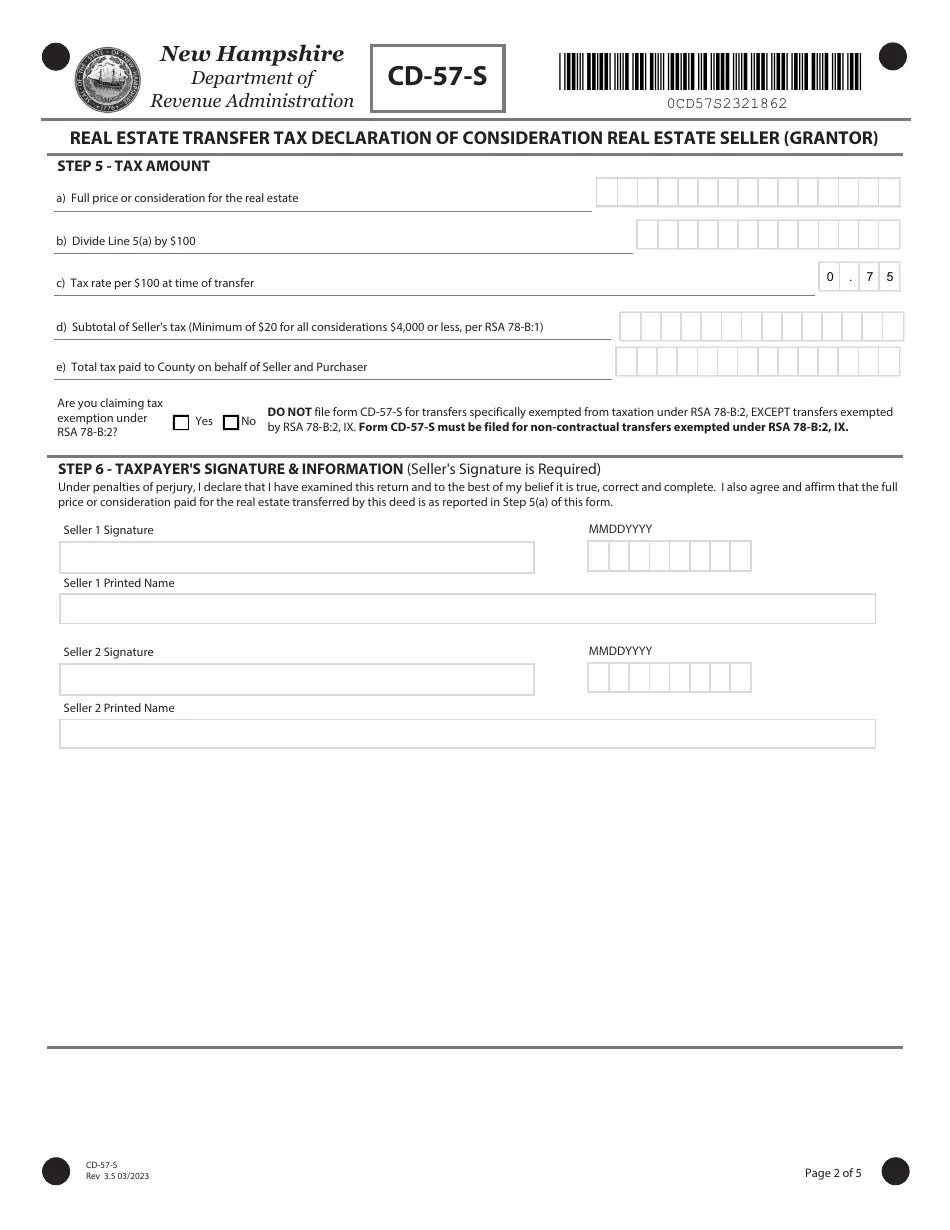 Form CD57S Download Fillable PDF or Fill Online Real Estate Transfer