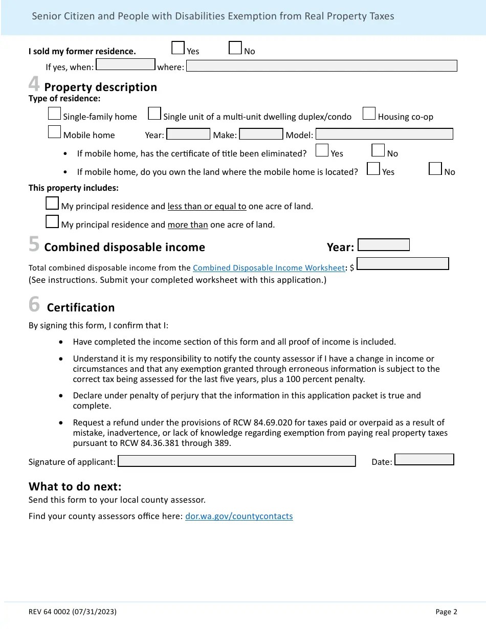 Form REV64 0002 Download Fillable PDF or Fill Online Senior Citizen and