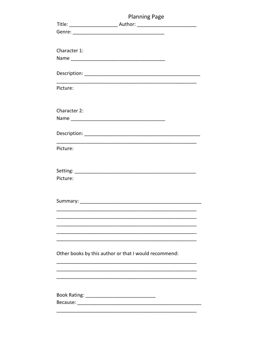 Bookmark Book Report Template Fill Out, Sign Online and Download PDF