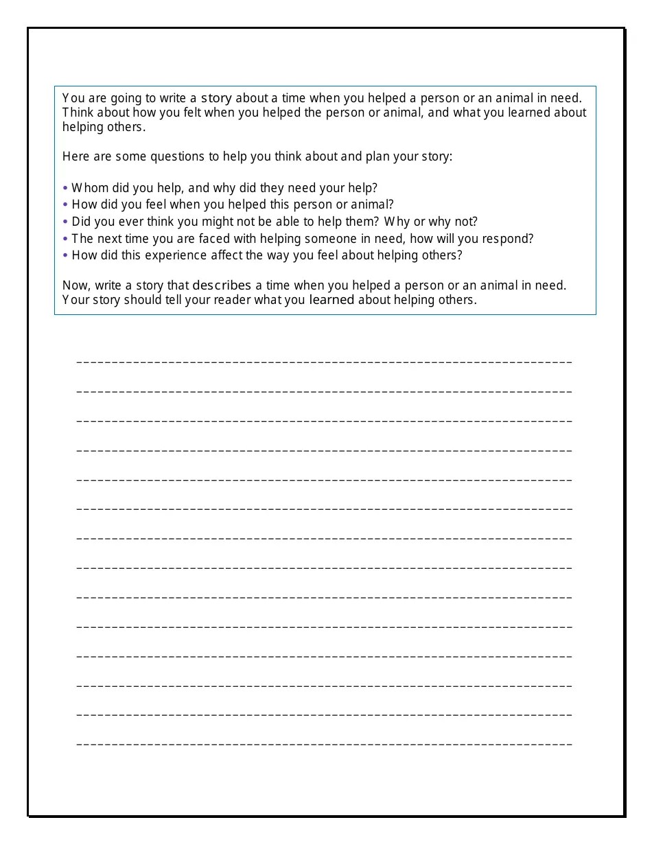 Grade 3 Narrative Writing Prompts Download Printable PDF | Templateroller