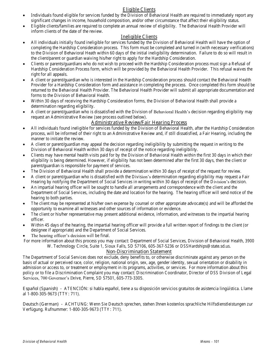 2023 South Dakota Financial Eligibility Download Printable PDF