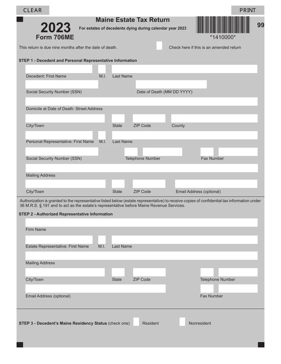 Form 706ME Download Fillable PDF or Fill Online Maine Estate Tax Return