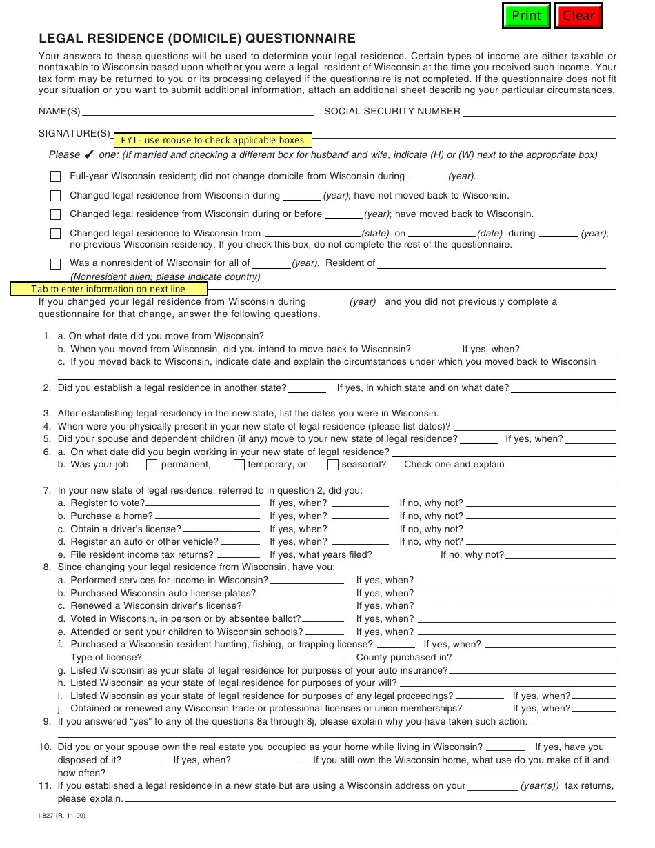 Form I827 Fill Out, Sign Online and Download Fillable PDF, Wisconsin