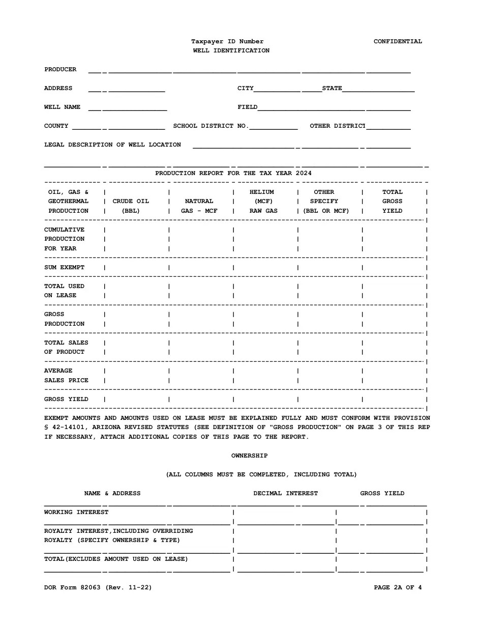 DOR Form 82063 2024 Fill Out, Sign Online and Download Printable