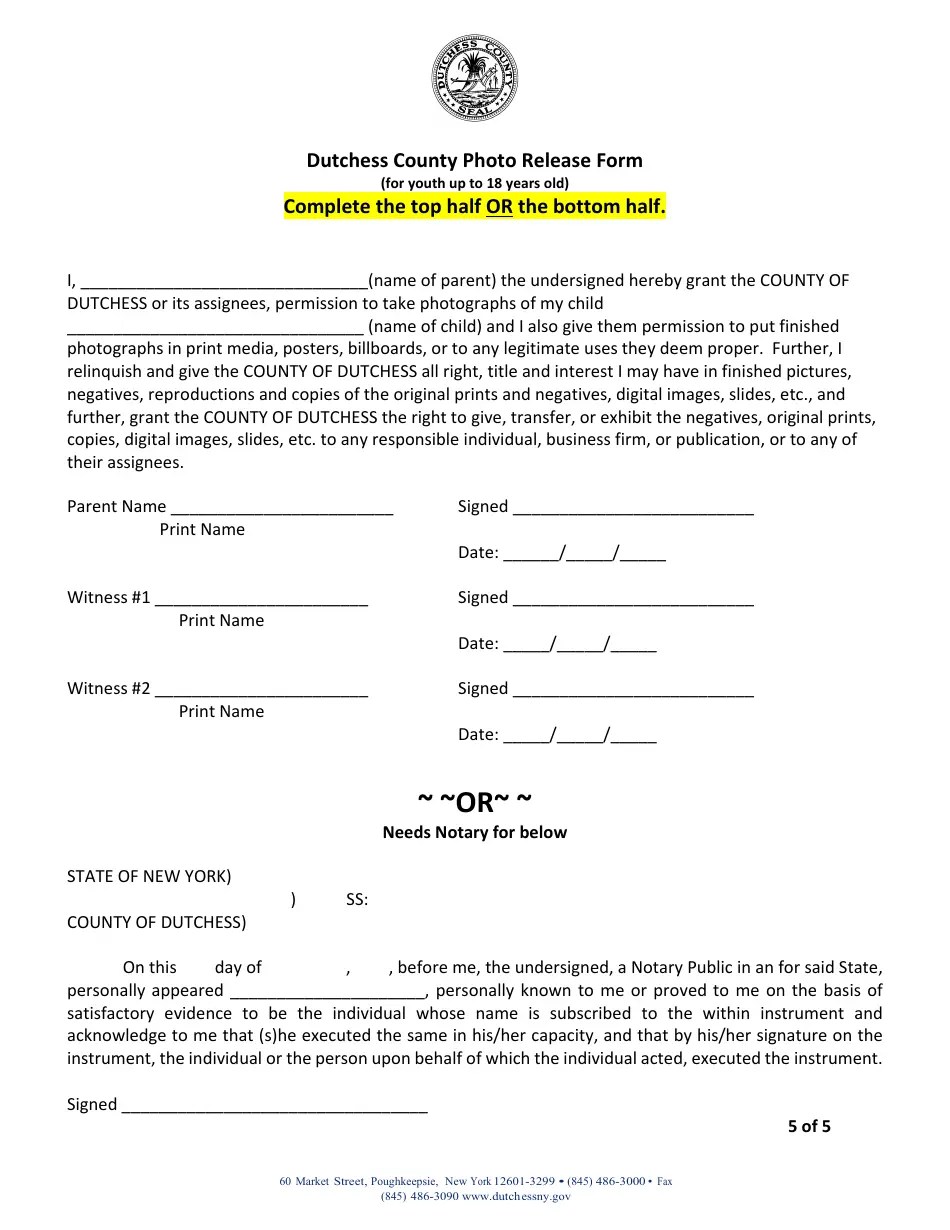 2024 County of Dutchess, New York Youth Council Application Fill Out