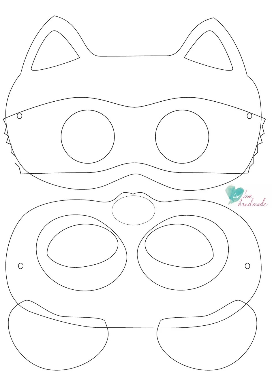 Raccoon Mask Coloring Template Download Printable PDF Templateroller
