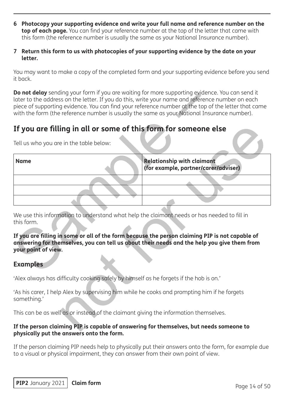 Form PIP2 Download Printable PDF or Fill Online Personal Independence