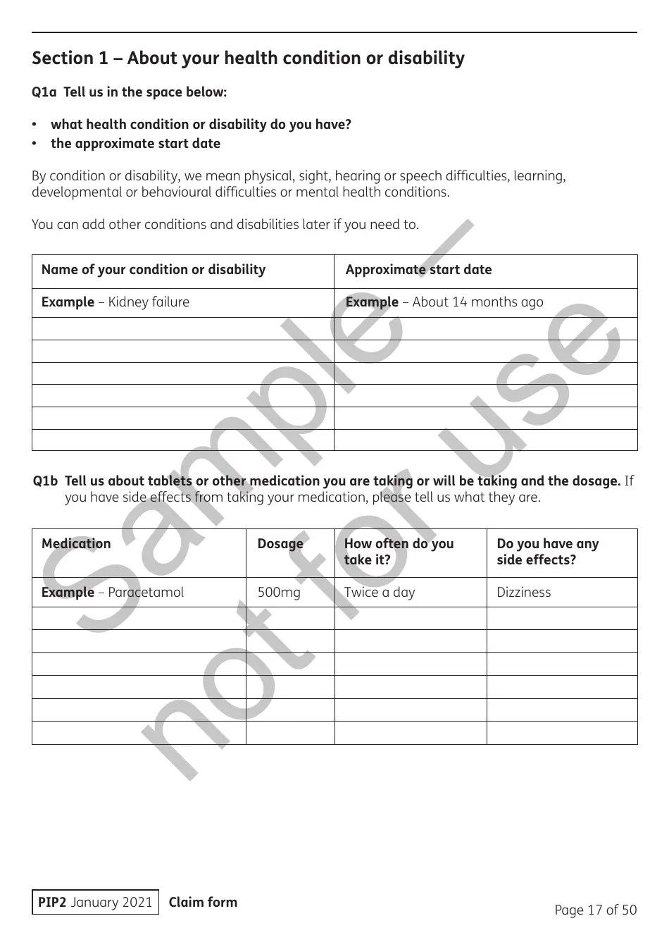 Form PIP2 Download Printable PDF or Fill Online Personal Independence