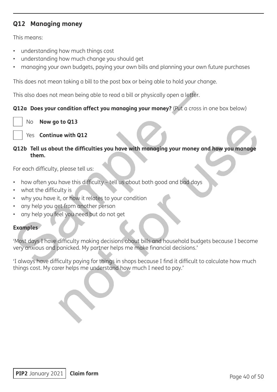 Form PIP2 Download Printable PDF or Fill Online Personal Independence