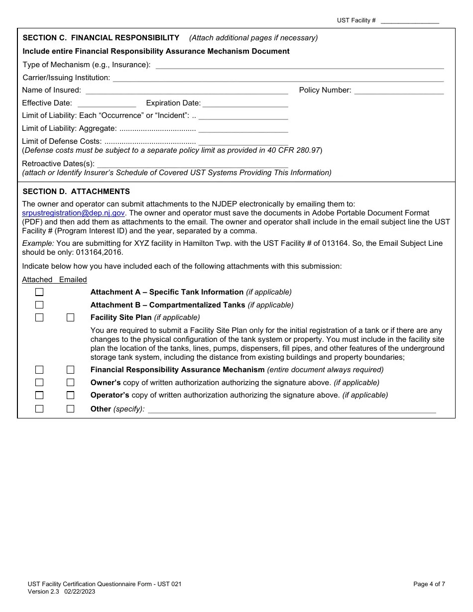 Form UST021 Fill Out, Sign Online and Download Fillable PDF, New