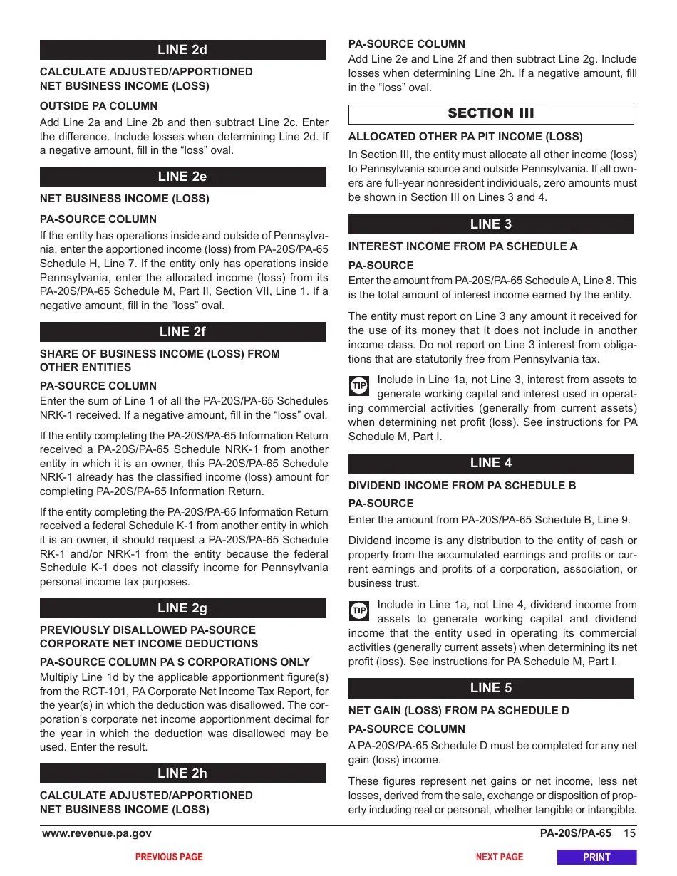 Form PA20S (PA65) Download Fillable PDF or Fill Online Pa S Corporation/Partnership