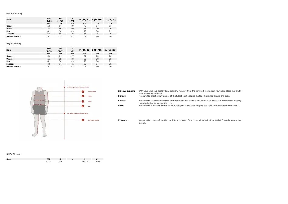 Sportswear Size Chart - Columbia Download Printable PDF | Templateroller