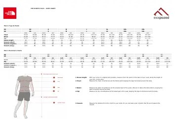 Clothing Size Charts - the North Face Download Printable PDF