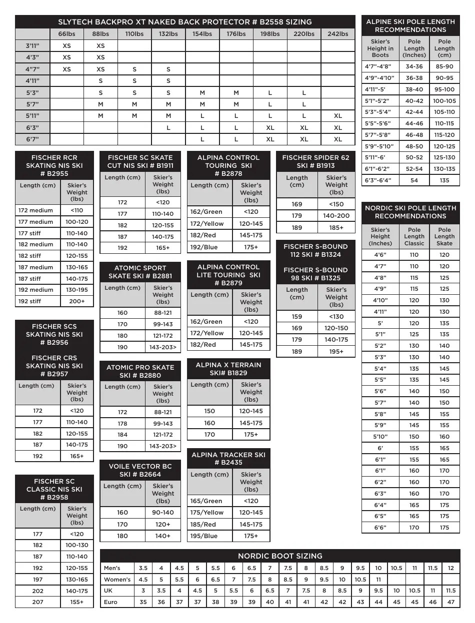 Race Suit Sizing Charts - Spyder Download Printable PDF | Templateroller