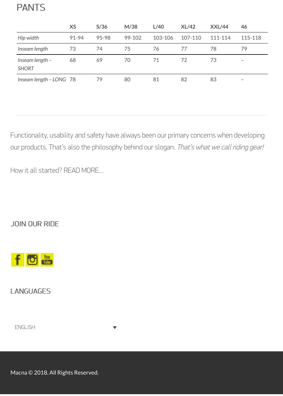 Riding Gear Size Charts Download Printable PDF | Templateroller