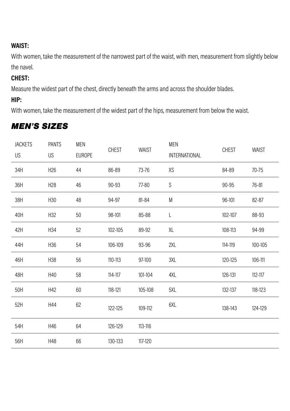 Motorcycle Gear Size Charts Download Printable PDF Templateroller