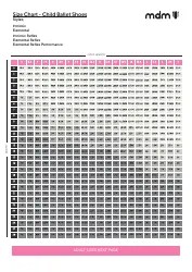 Child and Adult Ballet Shoes Size Chart - Mdm Download Printable PDF