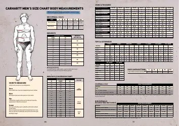 Men & Women's Size Chart - Black and Red Download Printable PDF