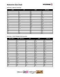 Footwear and Socks Size Chart - Wolverine Download Printable PDF