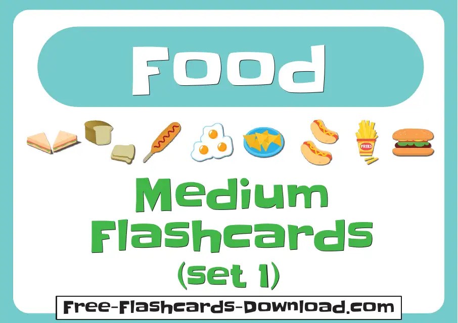 Food Flashcards Set Download Printable PDF Templateroller